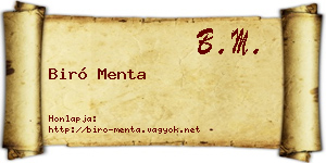 Biró Menta névjegykártya